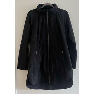 Athleta Black Long Drip Drop Jacket Coat Small